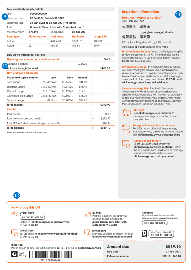 Understanding Your Alinta Energy Bill - Alinta Energy