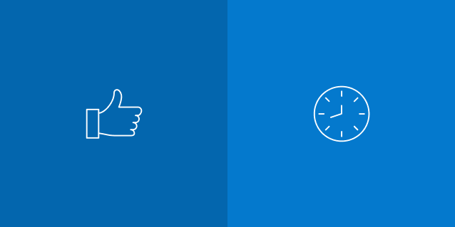 like and clock icon