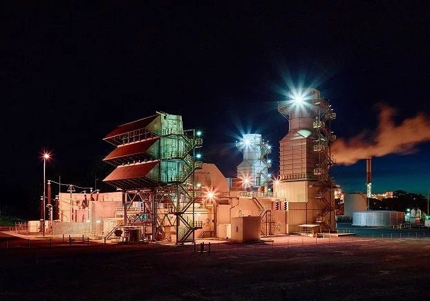 Wagerup Power Station at night